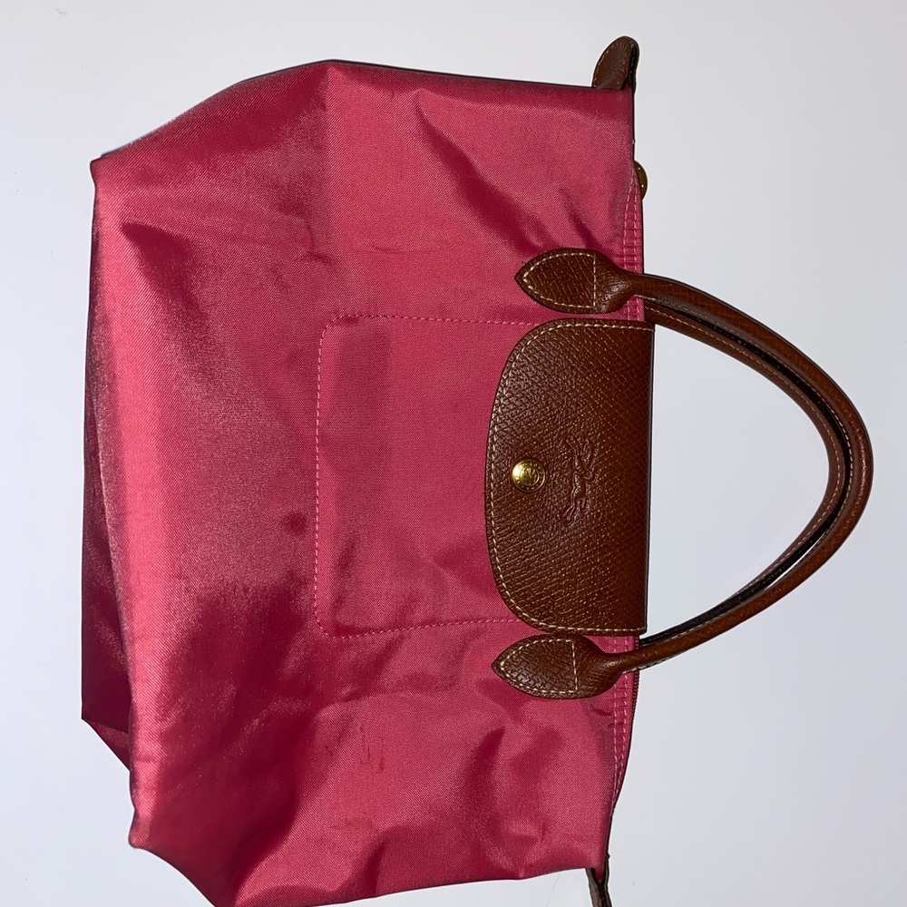 Longchamp Le Pliage Small Flower Pink Nylon Tote